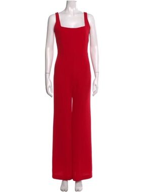 Galvan Red Crepe Jumpsuit